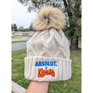 NWOT Absolut x Kahlua New Era‎ Cream Knit Beanie Hat with Pom